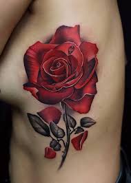 Rose flower tattoo design over neck and shoulder. 80 Stunning Red Rose Tattoo Ideas