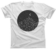 Geometric Night T Shirt Nature Outdoors Geometry Mountains Moon Circle Mens And Ladies Sizes Please See Sizing Chart In Item Details In 2020 Abstract Shirt Geometric Shirt Shirt Nature