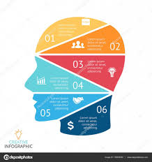Vector Brain Infographic Template For Human Head Diagram