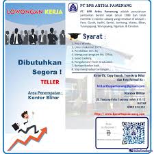 Semua bisa sobat pilih sesuai. Lowongan Kerja Bpr Artha Pamenang Blitar Maret 2021