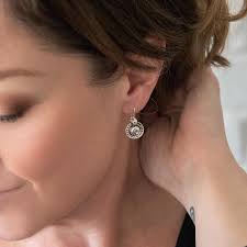 Vintage Earrings Oscar De La Renta Antique Silver Tone Dangling Lever Back  Earrings Womans Jewelry #OSE-244-S