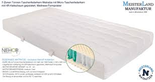 Gute durchlüftung, verwendung von reinen naturprodukten möglich. Unsere Konigsklasse 7 Zonen Tonnen Taschenfederkern Matratze Tegernsee Mit Micro Tonnen Taschenfederkern Niehoff Mobel