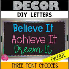 Way better than taping everything to paper on the wall. Motivation Bulletin Board Letters By Miss Tech Queen Tpt