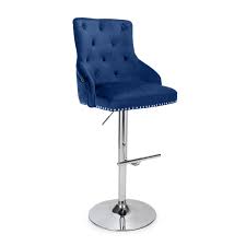 Luxury Velvet Blue Bar Stool Blue Bar Stools Adjustable Bar Stools Bar Stools