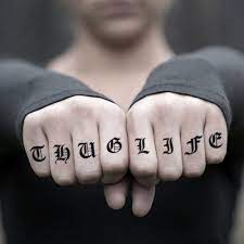 Thug Life Temporary Tattoo Sticker Set Of 2 Tattoo Stickers Finger Tattoos Custom Temporary Tattoos