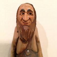 Gifted Ozark woodcarver Richard Engler's vintage 8" wooden hillbilly