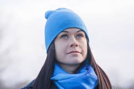 Woman Winter Solitude Nature Looking Distance Stock Photos