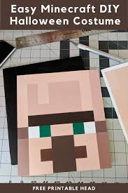 Minecraft Halloween Costume Diy Villager Head Printable For Halloween Or A Minecraft Party Minecraft Halloween Costume Diy Halloween Costumes Easy Spooky Halloween Crafts