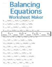 Balancing Chemical Equations Worksheet Maker