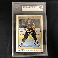 1990 jaromir jagr score rookie card #428 mint 9 $ 34.00. 1990 91 Opc Premier 50 Jaromir Jagr Rookie Card 10 Gem Mint