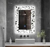 Modern Square Framed Bathroom Touch Sensor Lighted Smart Mirror LED
