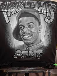 When I left the Isle of Man (my home) in 1992ish a friend of my took one of  my jackets and returned it with this airbrushed art