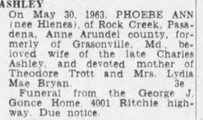 Obituary for PHOEBE ANN tnee ASHLEY