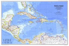 West Indies And Central America Map 1981 Central America Map National Geographic Maps America Map Art