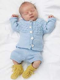 set jacket shorts jacket for baby with round yoke and textured pattern shorts with ties and rib in baby pullover stricken baby stricken gestrickte babyhosen