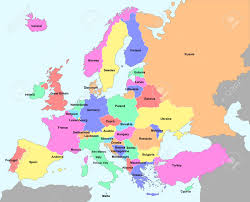 Illustration Of Europe Chart Colorful Countries Shape