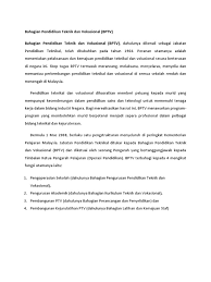 Bahagian pendidikan teknik dan vokasional kpm. Bahagian Pendidikan Teknik Dan Vokasional