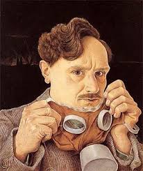 Ernst Nepo (1895-1971). Self-Portrait with horse. 1920. Oil