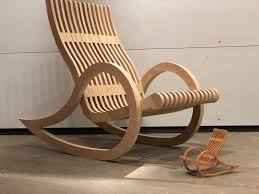 plywood challenge rocking chair used a sheet and a half of 3 4 maple also made a mini wood rocking chair rocking chair woodworking plans rocking chair plans