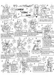 chinese zodiac signs esl worksheet by angelamoreyra
