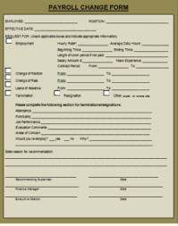 We currently have another firm handling our payroll but want to switch, what is involved in changing over, including costs? Payroll Change Form Excel Word Payslipstemplates Com Payroll Change Form