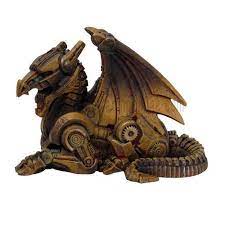 steampunk dragon statue figurine mini victorian scifi robotic collectible rusty finish i have this on my steampunk dragon dragon figurines vintage statues