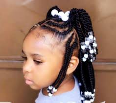 A cool design that has two separate braids on one side. A Fantastic Collection Of Kids Braided Hairstyles With Beads