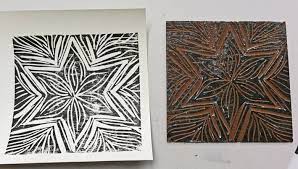 Wie kann ich das motiv in die linoleumplatte geschnitzt werden? Weihnachtskarten Mit Linoldruck Maschinenquilten Bernina Blog
