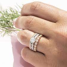 A Multi Metal Approach To The Wedding Ring Stack Mixed Metal Engagement Rings Couple Wedding Rings Modern Wedding Rings