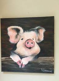 43 Best Ideas Painting Cute Acrylic Pig Painting Farm Animal Paintings Animal Paintings