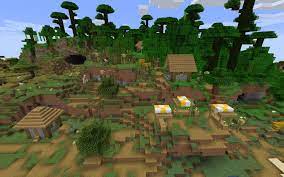 There is a savanna village standing right next to a bamboo forest. Jungle Village Plains Flower Forest And A Pyramid 1 14 Seed Minecraft Seed Hq