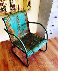 Blue Rusty Chair Nancy Stein World Market Dining Chairs Vintage Metal Chairs Adirondack Chairs For Sale