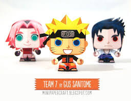 Mini Papercraft Naruto And The Team 7 Anime Crafts Paper Crafts Comic Book Crafts