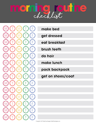 Editable Morning Routine Chart For Adults Www