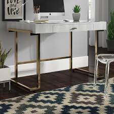 Though the extra space is meant to give owners more room to work on projects and crafts or to organize creative materials, it also allows the table to be right at home as the. Ivy Bronx Mcmurry Modern Home Office Writing Glass Desk Wayfair
