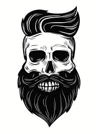 Bold Beard Poster By Create Purkarthofer Displate In 2022 Skull Beard Beard Art Skull Illustration