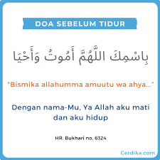 Doa Sebelum Tidur Dalil Bacaan Arab Latin