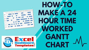 how to make a 24 hour time worked gantt chart in excel