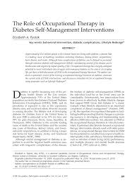 Pdf The Role Of Occupational Therapy In Diabetes Self