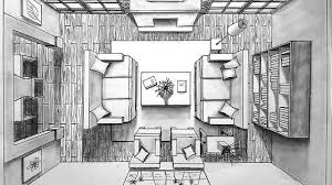 Easy Birds Eye View Perspective Drawing Drawing A Living Room In One Point Perspective Bird S Eye Timelapse Https Youtu Be Idmm1xnt Room Perspective Drawing One Point Perspective Interior Sketch
