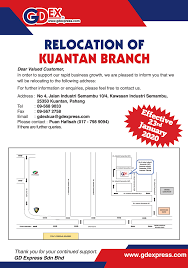 1 mobile number tracker online software on all over the world. Relocation Of Gdex Kuantan Branch Gd Express Sdn Bhd Facebook
