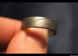 Photos Man Forges Own Wedding Ring From A Meteorite Handmade Wedding Rings Meteorite Wedding Band Meteorite Ring