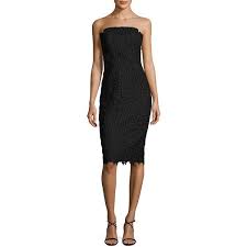 Jill Jill Stuart Strapless Floral Lace Cocktail Dress 267 Liked On Polyvore Featuring Dresses Black Strapless Lace Dress Strapless Floral Dress Lace Sh