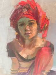 Stunning Original Pastel Portrait Titled "Dancer" Signed by Barbara Mc