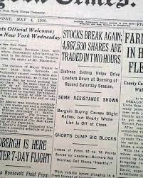 Critics of the dow say that it inaccurately portrays the general market as stocks with a higher price, such as apple and boeing. Gran Depresion Comienzo Post Crash Del Mercado De Valores Periodico Financial Otono 1930 Ebay