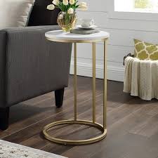 Faux Marble Gold Round C Table C Table Furniture Living Room Designs