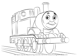 Learn How To Draw Thomas The Tank Engine Thomas Friends Step By Step Drawing Tutorials Train Drawing Friends Sketch Train Sketch
