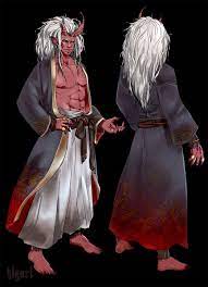 Oni Sorcerer Tiefling Fantasy Art Men Demon Art Demi Human