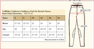 32 Conclusive Tuff Rider Breeches Size Chart