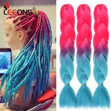Searching for tutorial how to braid kanekalon hair into your own? Leeons 100g 24 Inch Jumbo Braid Crochet Hair Extension For Braids Rainbow Braiding Hair Pre Stretched Synthetic Hair For Girl Aliexpress